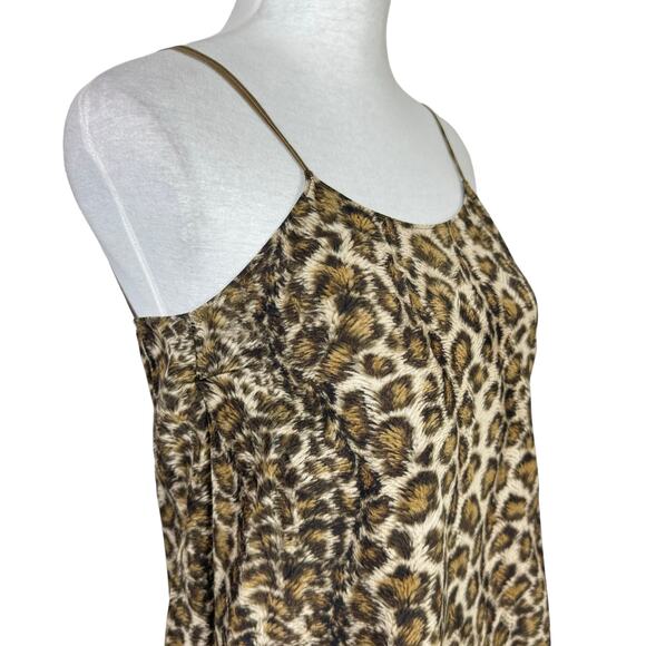Helmut Lang Leopard Animal Print 100% Silk Wrap Tie Slip Tank Top - Picture 8 of 14